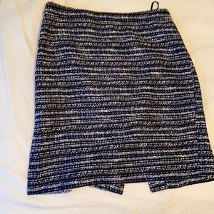 J Crew Boucle black, Blue, and White Pencil Skirt